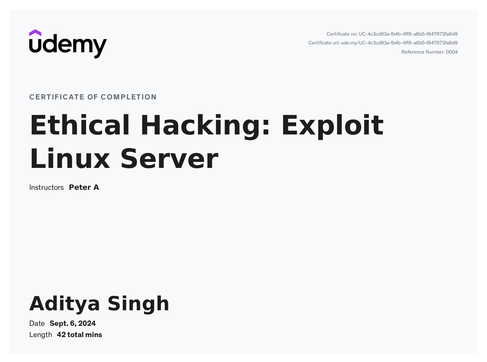 Ethical Hacking Certificate